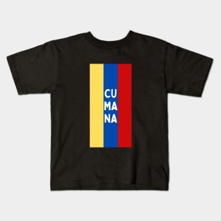 Cumana City in Venezuelan Flag Colors Vertical Kids T-Shirt